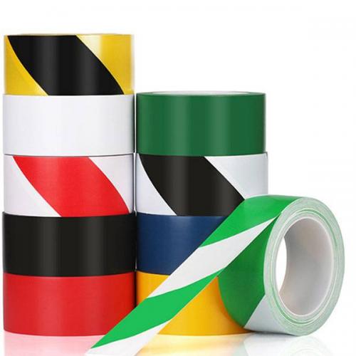 Double Color ESD Safety Warning Tape Sticky Floor Marking Tape Yellow / Back / Red / White / Green